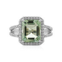 Bague en argent et Améthyste verte