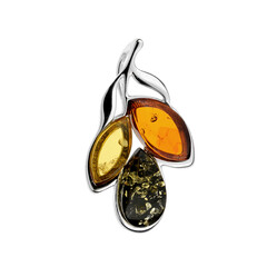 Pendentif en argent et Ambre baltique