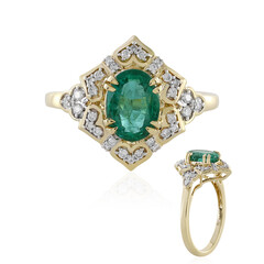 Bague en or et Emeraude de Zambie AAA (D'vyere)