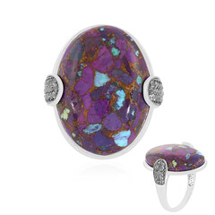 Bague en argent et Turquoise pourpre cuivré de Mohave