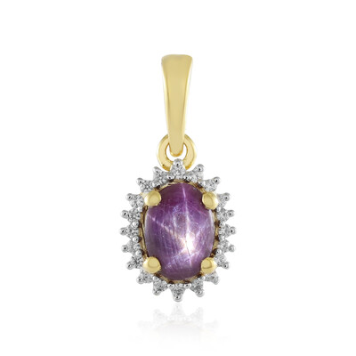 Pendentif en argent et Rubis étoilé