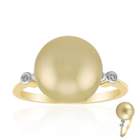 Bague en or et Perle dorée des mers du Sud Kabira (TPC)