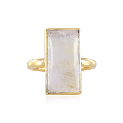 Bague en argent et Pierre de Lune arc-en-ciel