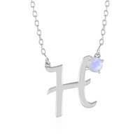 Collier en argent et Pierre de Lune arc-en-ciel