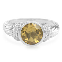 Bague en argent et Quartz champagne
