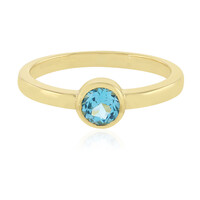 Bague en argent et Topaze bleu Suisse