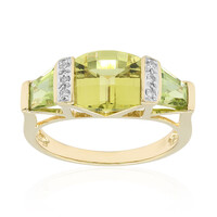 Bague en or et Citrine jaune citron