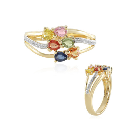 Bague en argent et Saphir parme