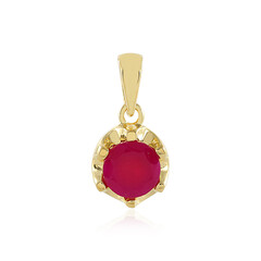 Pendentif en argent et Calcedoine framboise