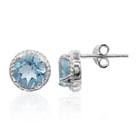 Boucles d'oreilles en argent et Topaze bleu ciel