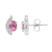 Boucles d'oreilles en argent et Tourmaline rose