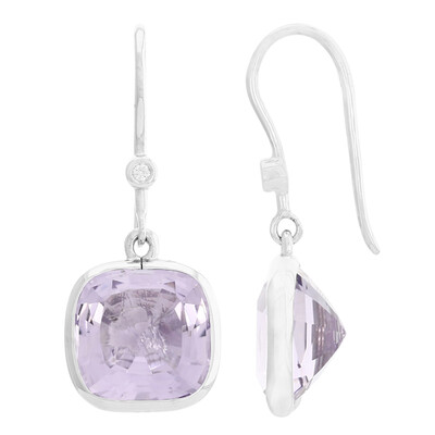 Boucles d'oreilles en argent et Améthyste Rose de France