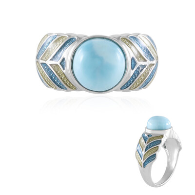 Bague en argent et Larimar (Adela Silber)