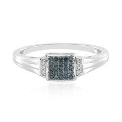 Bague pour homme en argent et Diamant bleu I1