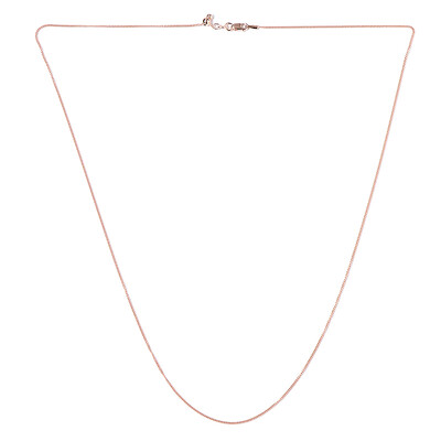 Collier mailles gourmette – 61 cm (ajustable) – argent plaqué or rose