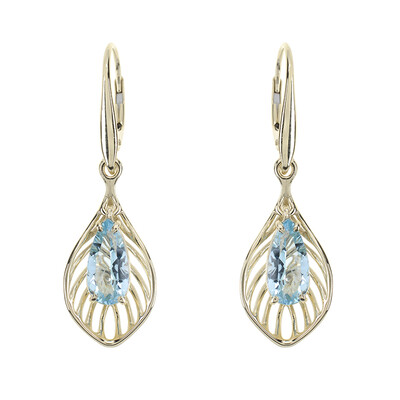 Boucles d'oreilles en or et Topaze bleu ciel (dagen)