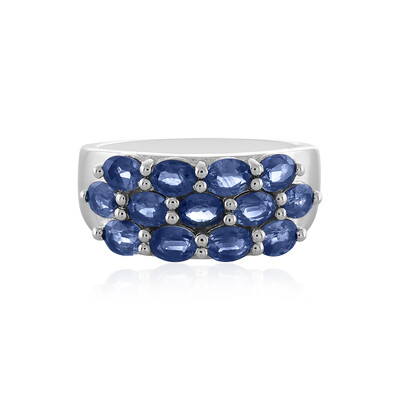 Bague en argent et Saphir bleu