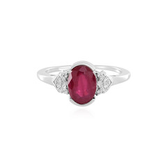 Bague en argent et Rubis de Madagascar