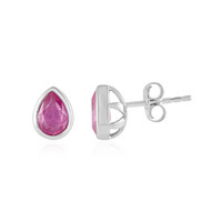 Boucles d'oreilles en argent et Saphir rose de Madagascar