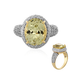 Bague en or et Kunzite jaune canari