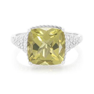 Bague en argent et Quartz olive