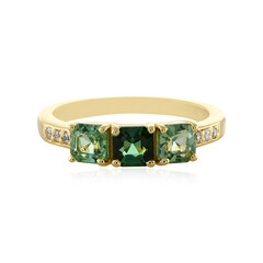 Bague en argent et Tourmaline néon du Nigeria