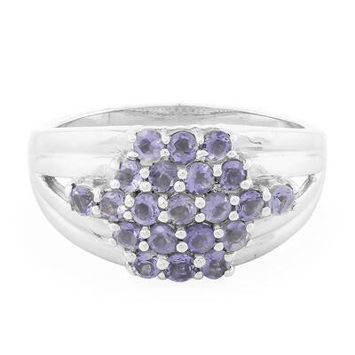 Bague en argent et Iolite de Madagascar