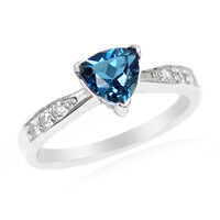 Bague en argent et Topaze bleu de Londres