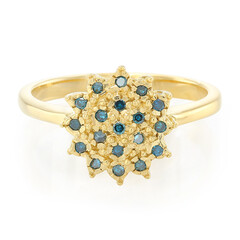 Bague en argent et Diamant bleu roi