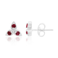 Boucles d'oreilles en argent et Spinelle rose