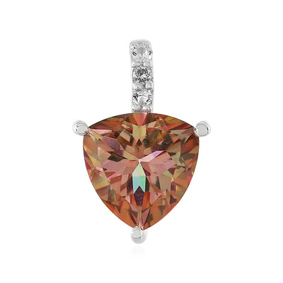 Pendentif en argent et Topaze mystique couleur pêche