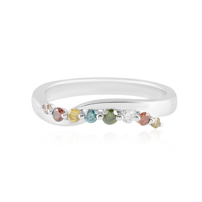Bague en argent et Diamant vert I3