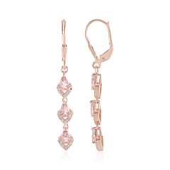 Boucles d'oreilles en argent et Tourmaline rose