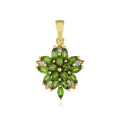 Pendentif en argent et Diopside de Russie