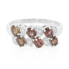 Bague en argent et Saphir à couleur changeante non chauffé