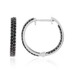 Boucles d'oreilles en argent et Spinelle noir