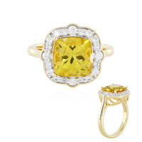 Bague en argent et Apatite dorée