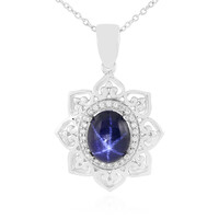 Collier en argent et Saphir étoilé bleu