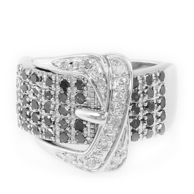 Bague en argent et Diamant noir