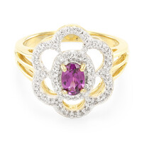 Bague en argent et Grenat magenta