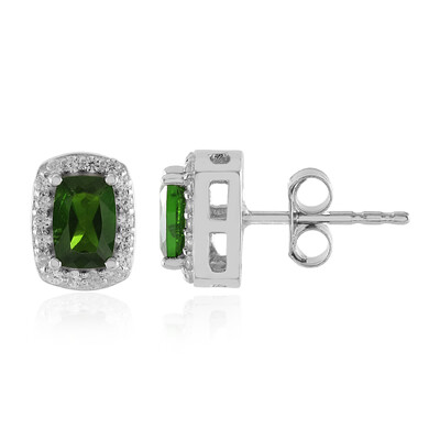 Boucles d'oreilles en argent et Diopside de Russie
