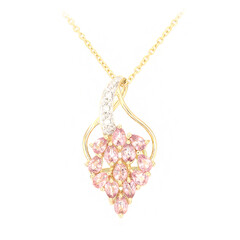 Collier en or et Saphir Padparadscha non chauffé (AMAYANI)