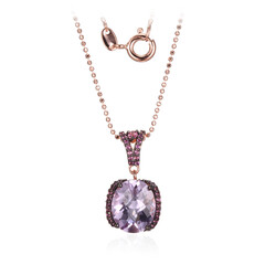 Collier en argent et Améthyste Rose de France