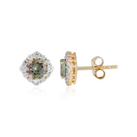 Boucles d'oreilles en or et Tanzanite verte