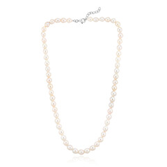 Collier en argent et Perle blanche de culture d'eau douce (TPC)