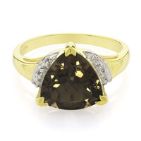 Bague en argent et Quartz fumé