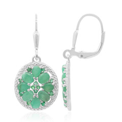 Boucles d'oreilles en argent et Emeraude