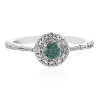 Bague en argent et Diamant bleu I3