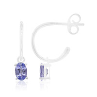 Boucles d'oreilles en argent et Tanzanite non chauffée