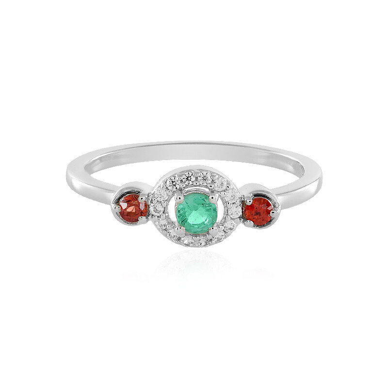 Bague En Argent Et émeraude Taille 55-56 - Style Marquise - Occasion